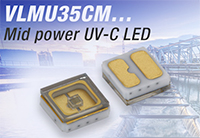 Image of Vishay Opto's VLMU35CM Mid-Power UVC LED