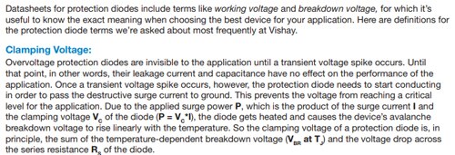 Understanding Protection Diode Terminology