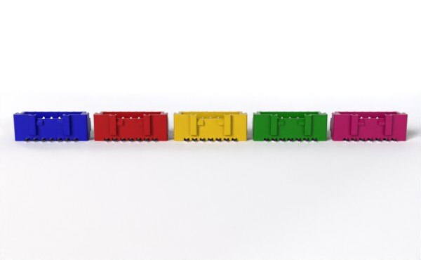 Image of Japan Automatic Machine 5 colored connector headers in a row