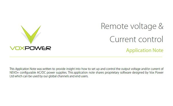 Image of Vox Power's Remote Voltage and Current Control