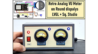 image of Retro Analog VU Meter on Round displays (ESP32 and GC9A01)
