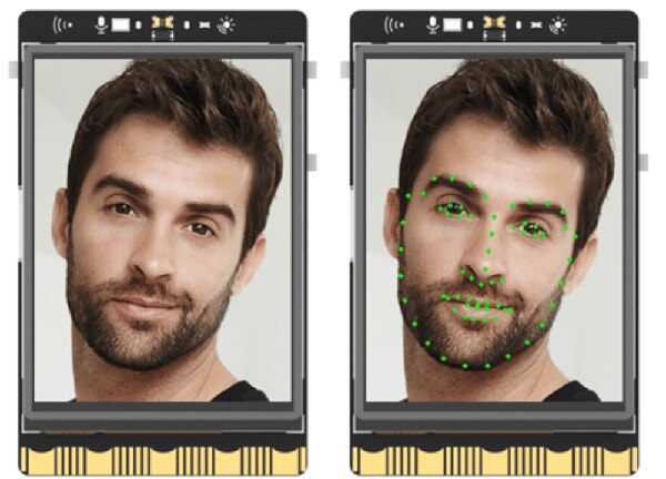 image of screen displays a face