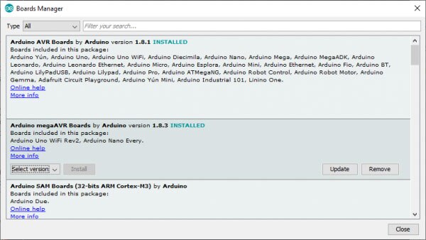 Installing Board Definitions in the Arduino IDE