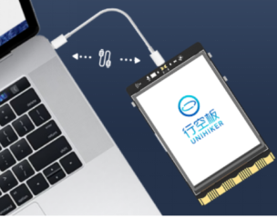 image of connect the UNIHIKER board to the computer via usb cable