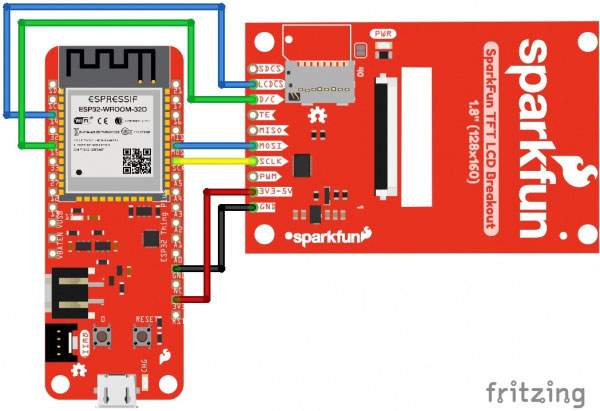 Image of TFT LCD Breakout 1.8in 128x160 Hookup Guide