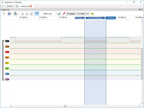 Image of Using the USB Logic Analyzer with sigrok PulseView