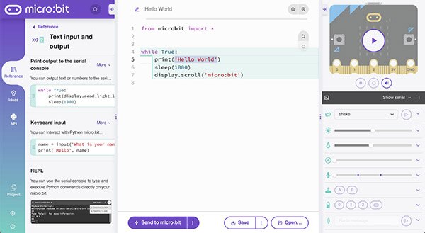 How To Write a Hello World Application in the micro:bit Python Editor