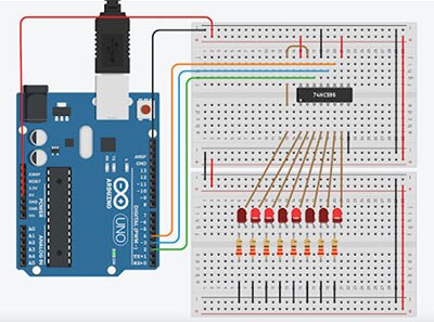 How to Add More Digital GPIO Pins to Arduino Projects using Shift Registers