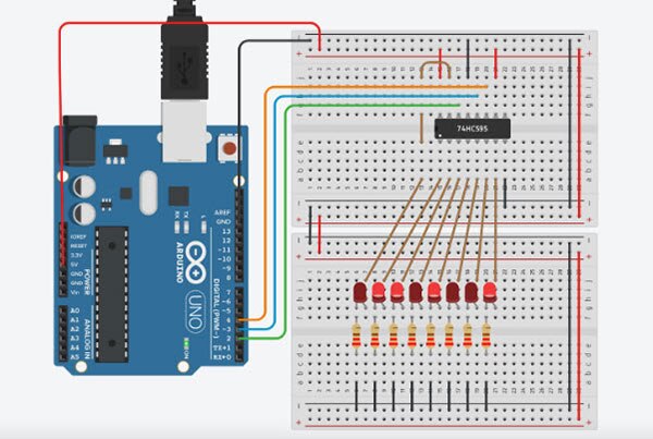 How to Add More Digital GPIO Pins to Arduino Projects using Shift Registers