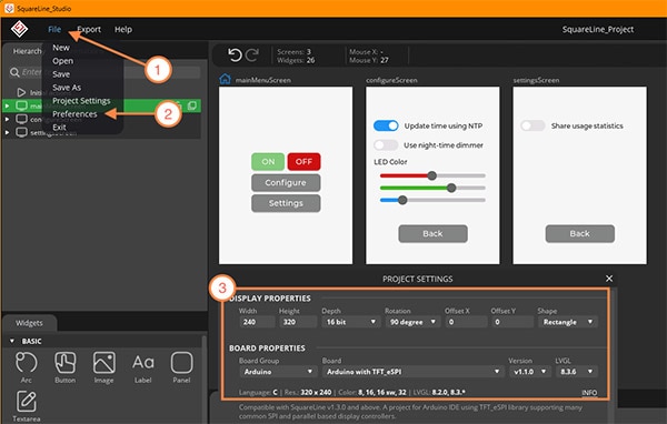 How To Deploy a Squareline Studio UI Design on an Arduino