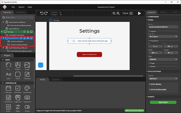 Square Interface Example Design a Functional User Interface with Squareline Studio