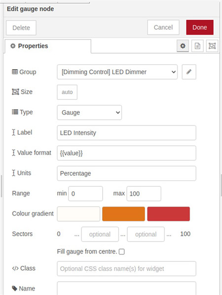 Round Intensity Control Gui How to Control LED Intensity Using Node-RED