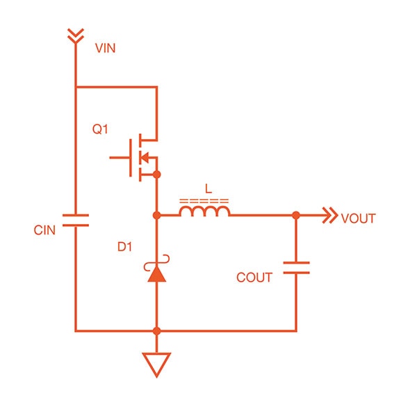 Simplified buck converter schematic