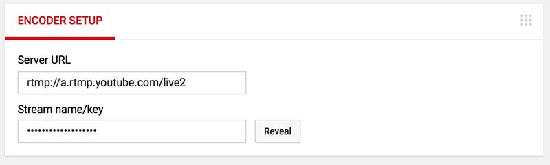 Stream Key and URL