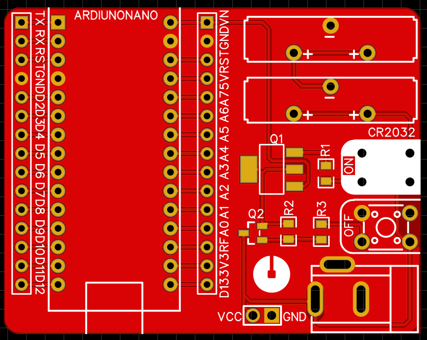 Arduino On Off Button and Coin Cell Power Supply