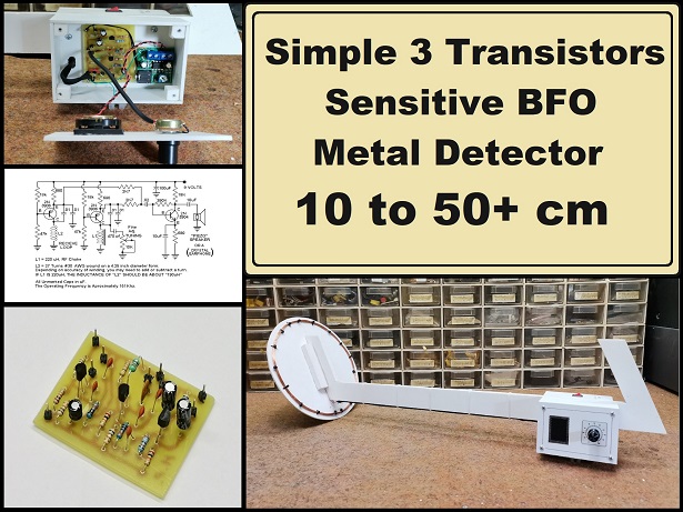 Simple Sensitive 3 Transistors BFO Metal Detector