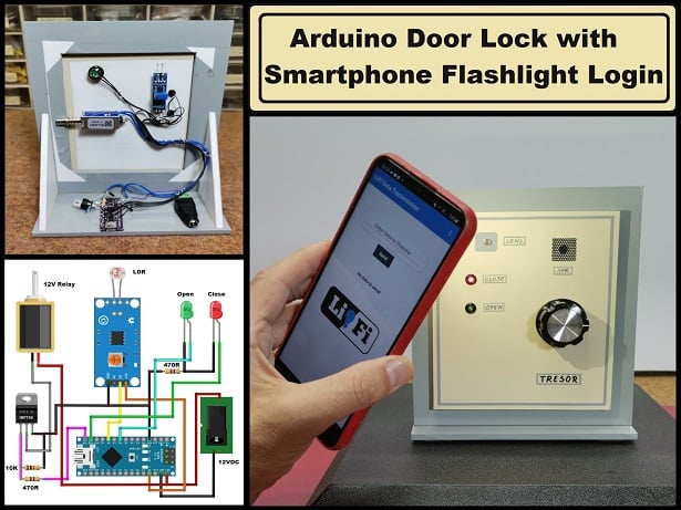 Li Fi Project Using Arduino Arduino Door Lock with Smartphone Flashlight Login (Li-Fi project)