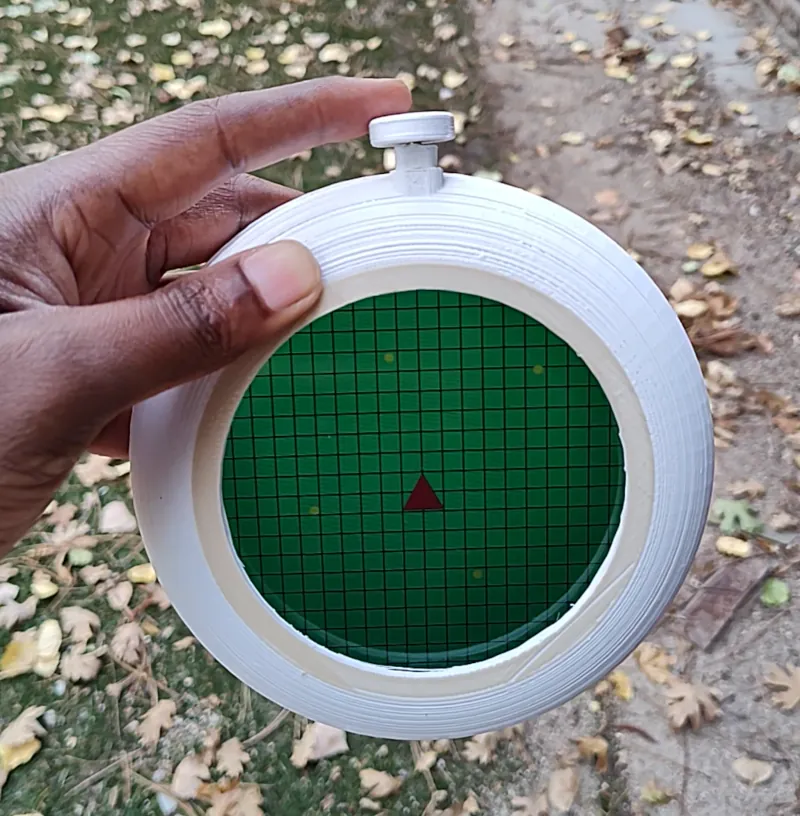 3D printed dragon radar in grass 
